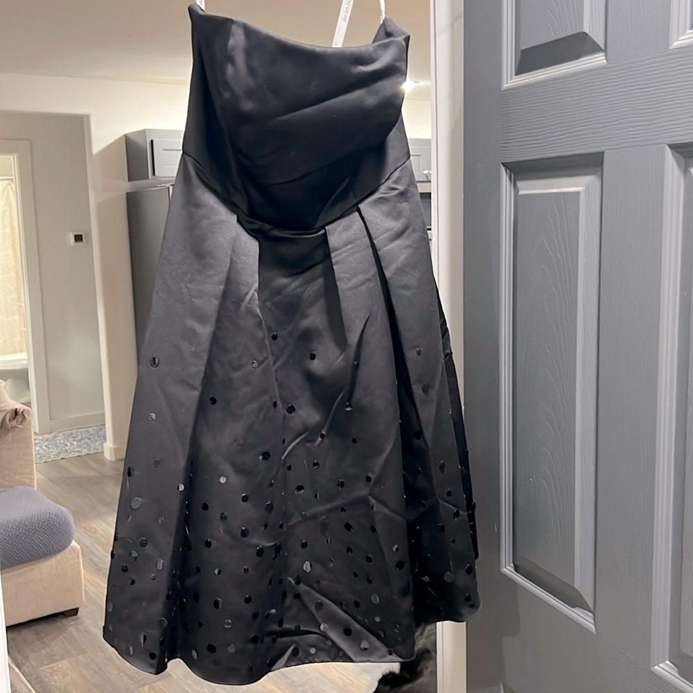 Black strapless dress